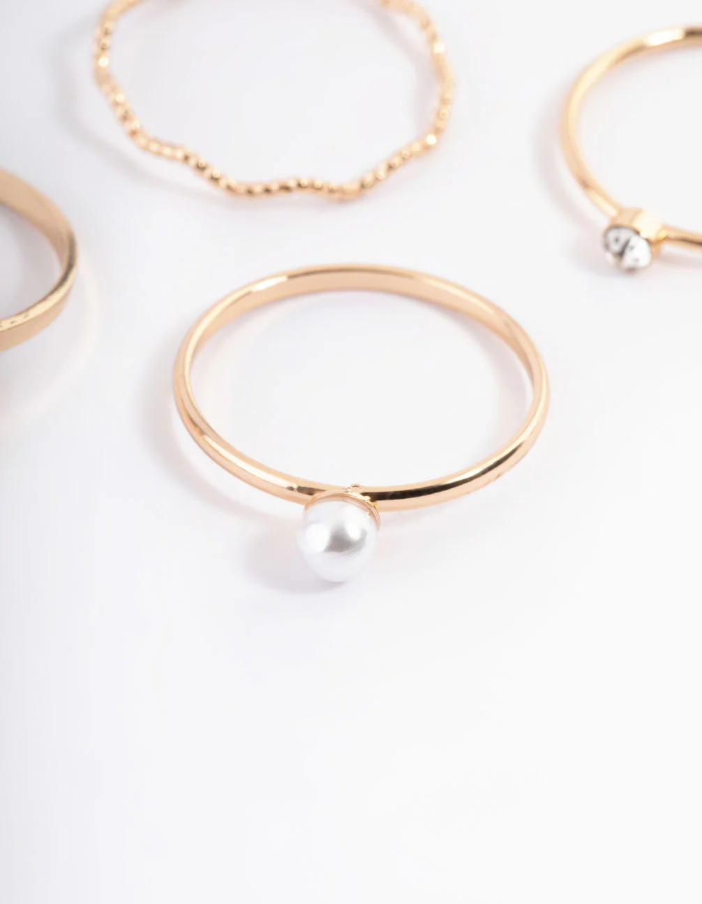 Gold Dainty Pearly Ring 6-Pack - Image 3