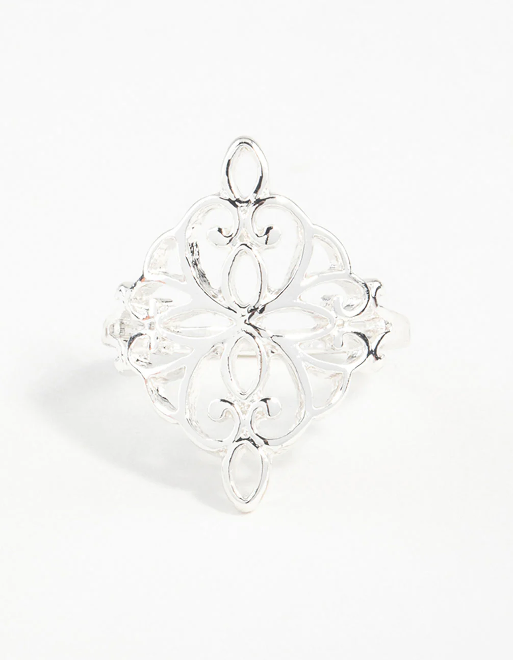 Silver Metal Filigree Ring - Image 3