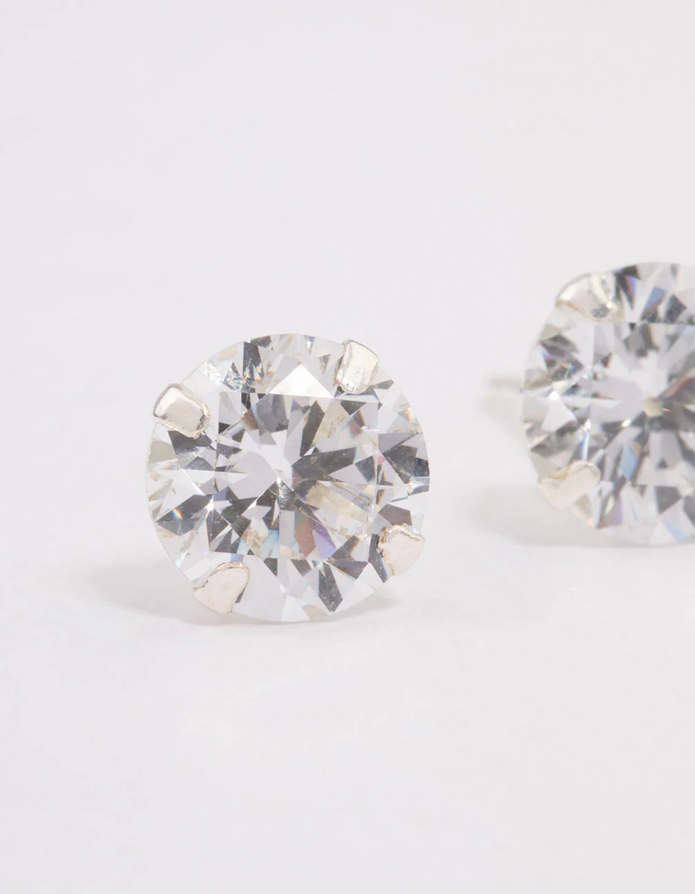 Sterling Silver Double Cubic Zirconia Stud Earrings - Image 4
