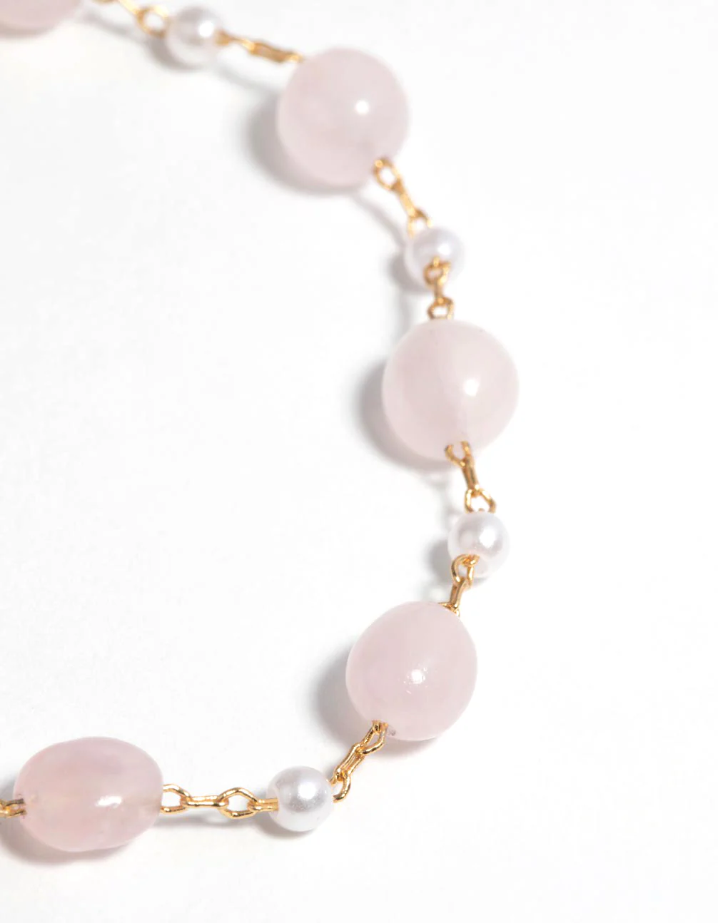 Gold Plated Bracelet with Rose Quartz - Image 3