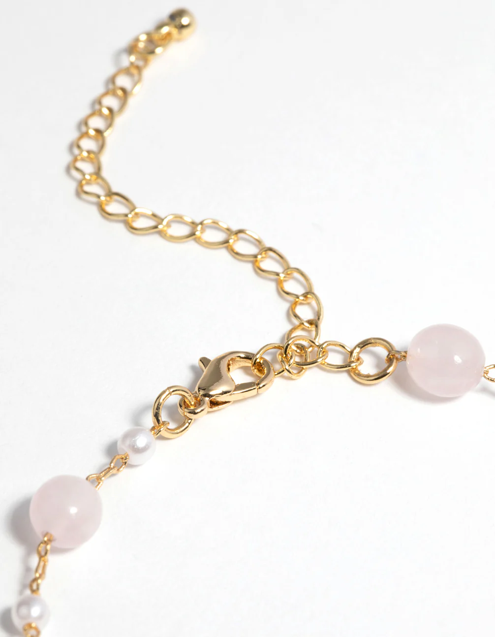 Gold Plated Bracelet with Rose Quartz - Image 4