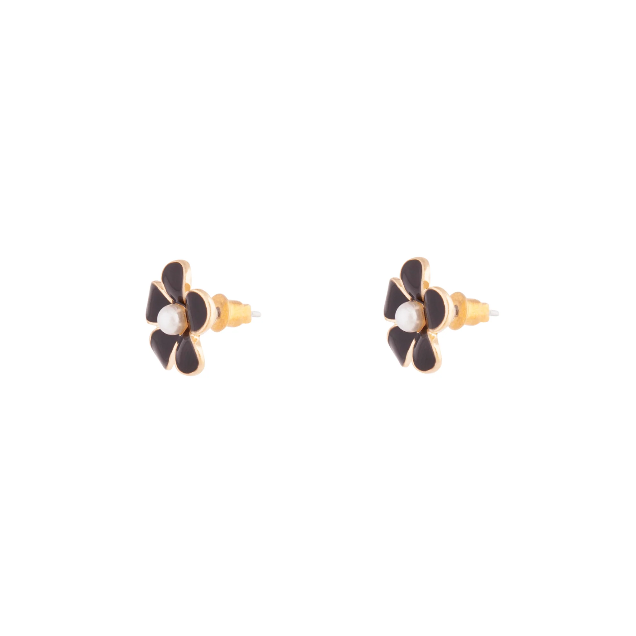 Black Daisy Stud Earrings - Image 5