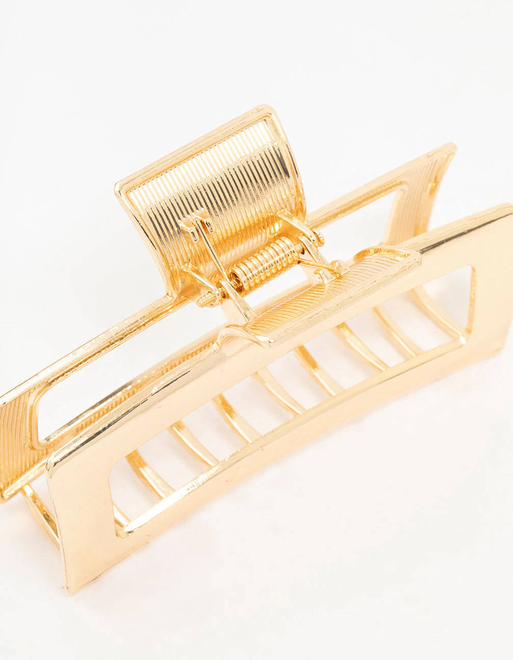 Gold Open Rectangle Hair Claw Clip - Image 3