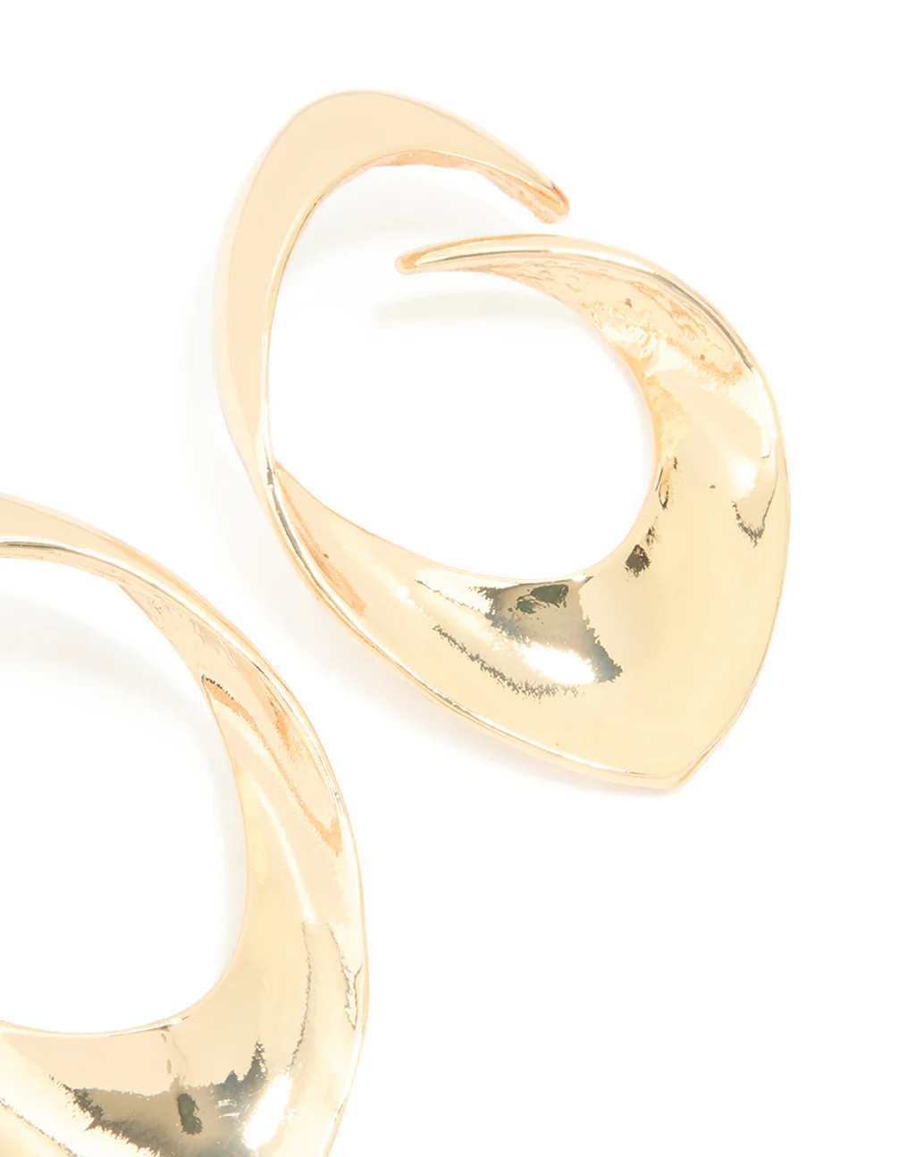 Gold Pear Shaped Open Stud Earrings - Image 5