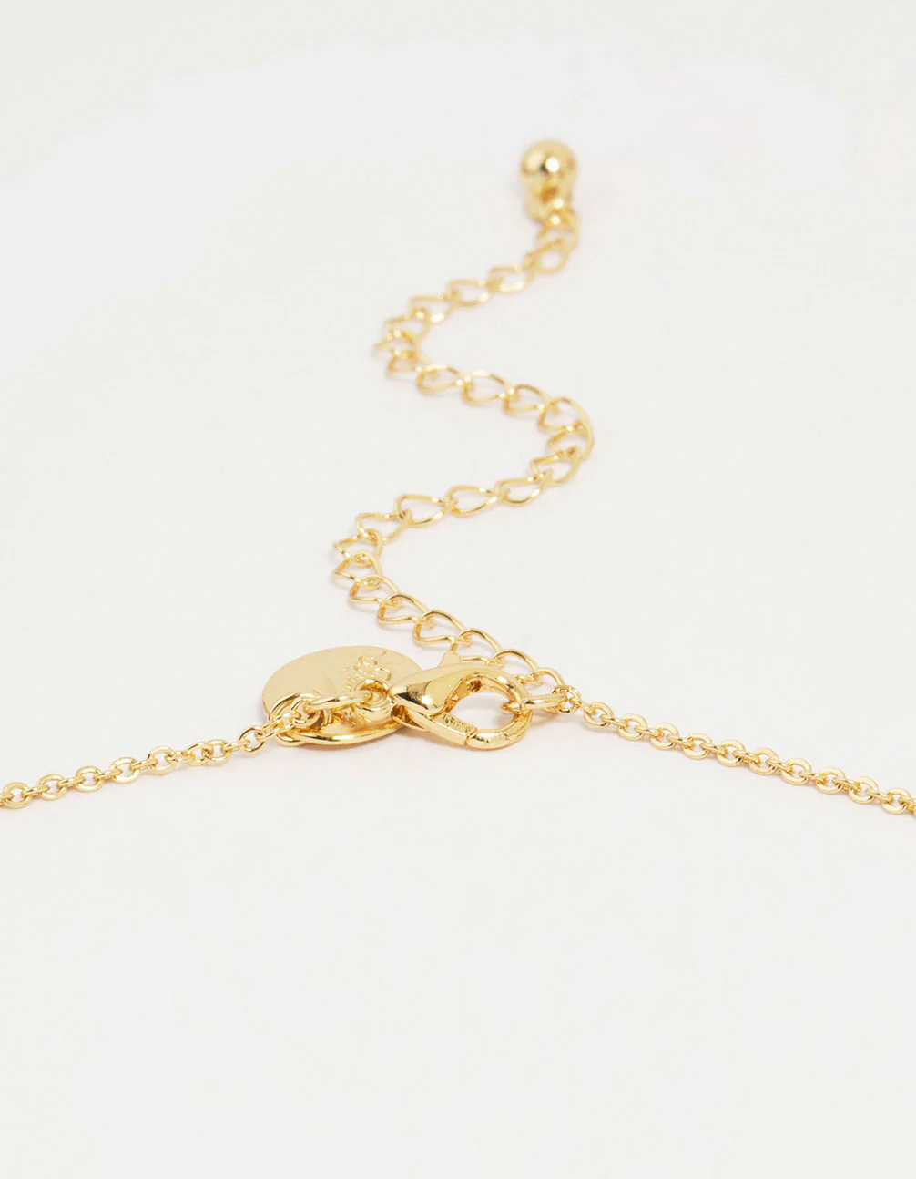 Gold Plated Brass Cubic Zirconia Marquise Cross Pendant Necklace - Image 3