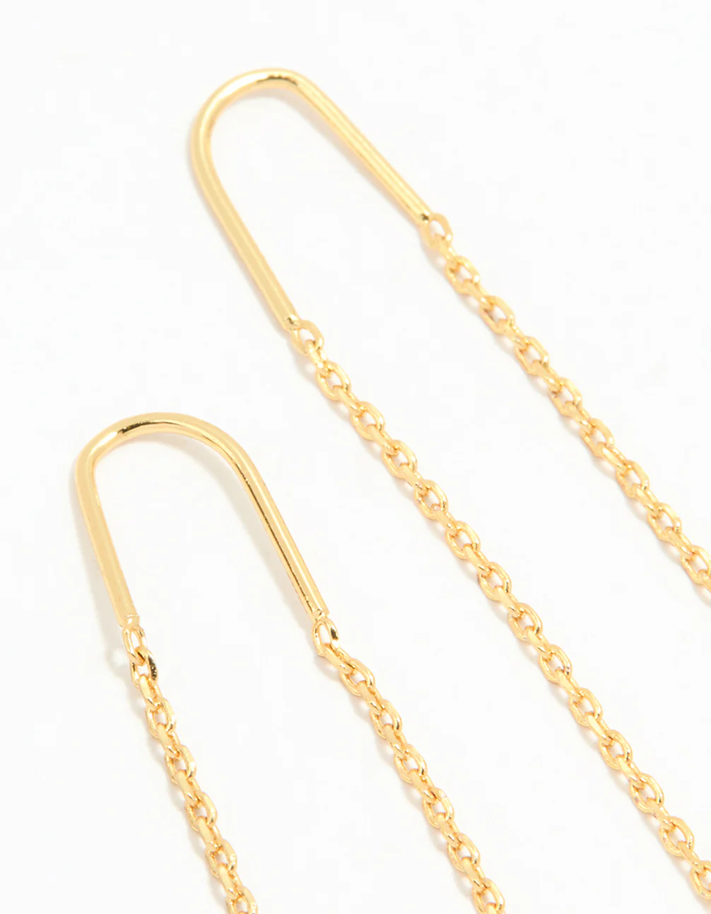 Gold Plated Cubic Zirconia Thread Through Earrings - Image 5
