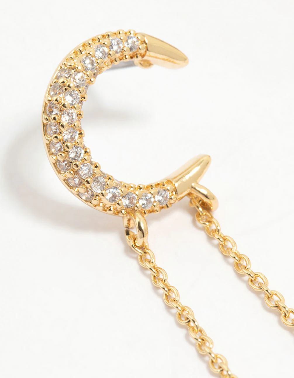 Gold Plated Moon & Star Drop Earrings - Image 4