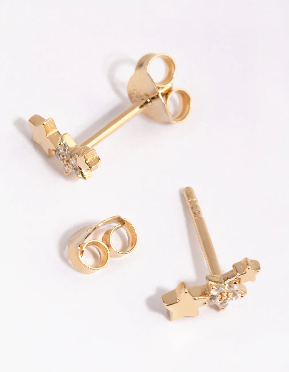 Gold Plated Sterling Silver Star Cluster Stud Earrings - Image 3