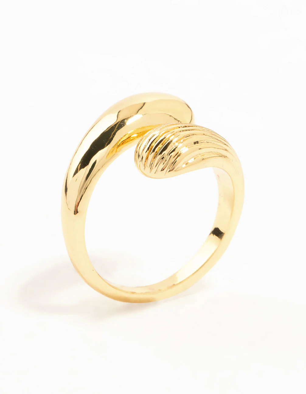 Gold Plated Textured Double Wrapped Ring - Image 3