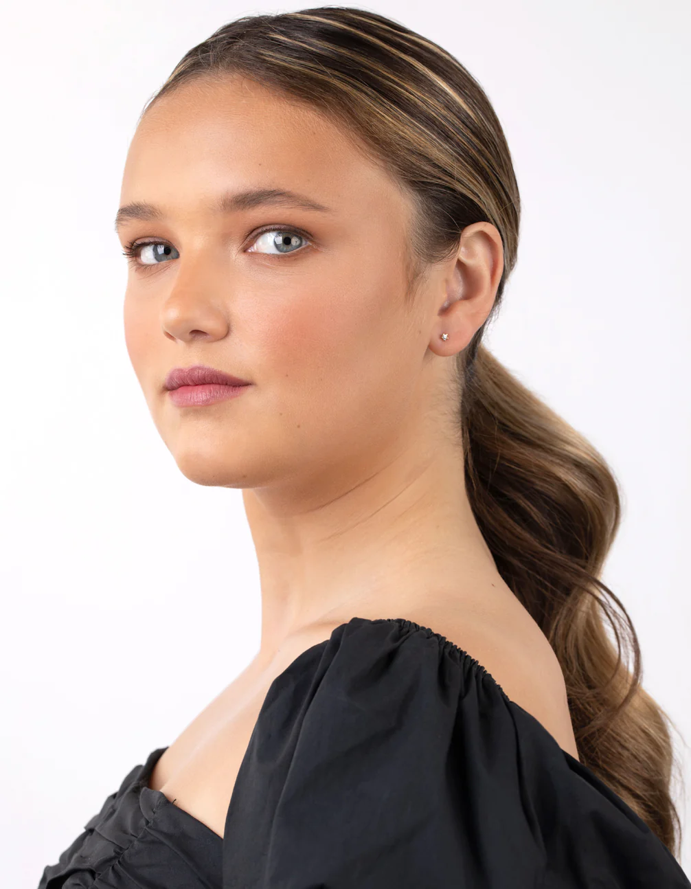 Gold Plated Sterling Silver Diamante Line Star Earrings Trio - Image 5