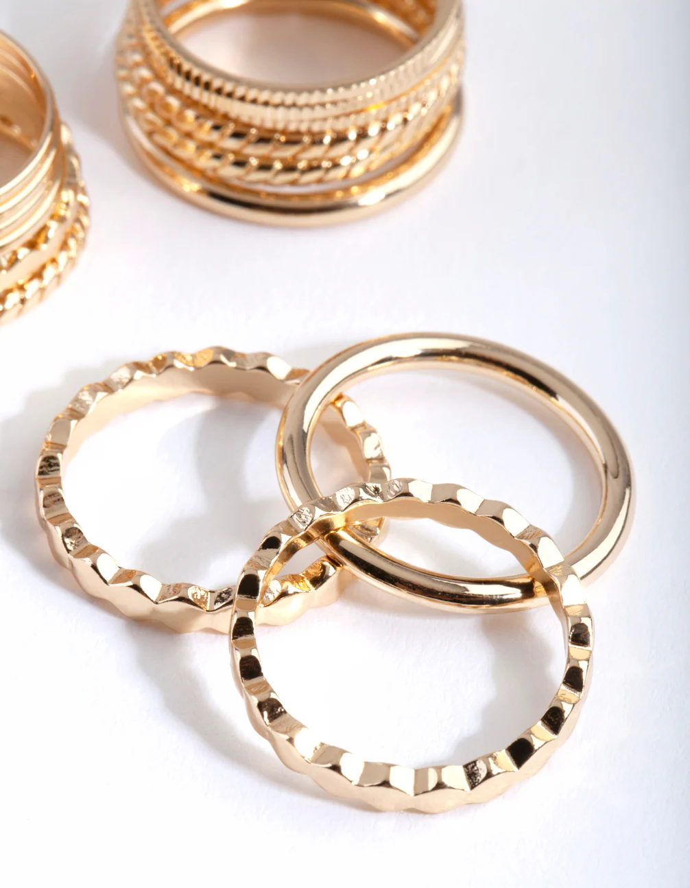 Gold Textured Band Ring 8-Pack - Image 3