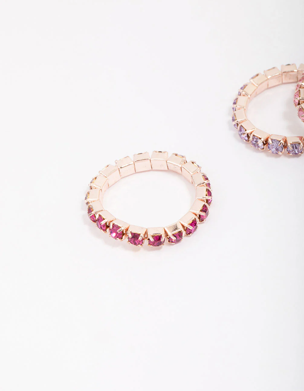 Rose Gold Bling Stretch Ring 3-Pack - Image 3
