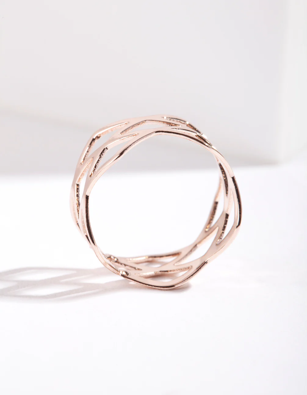 Rose Gold Multi Cross Over Ring - Image 3