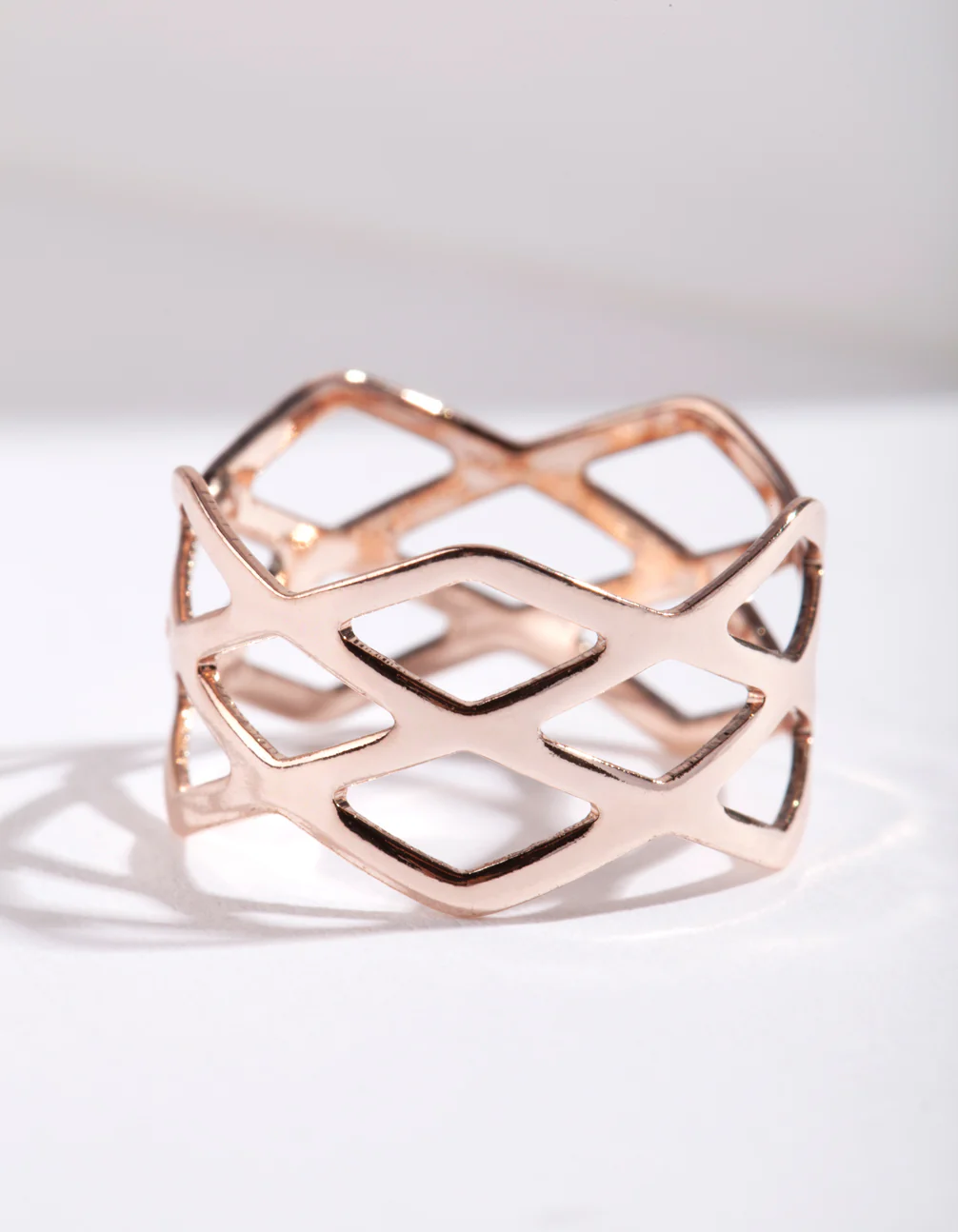 Rose Gold Multi Cross Over Ring - Image 4