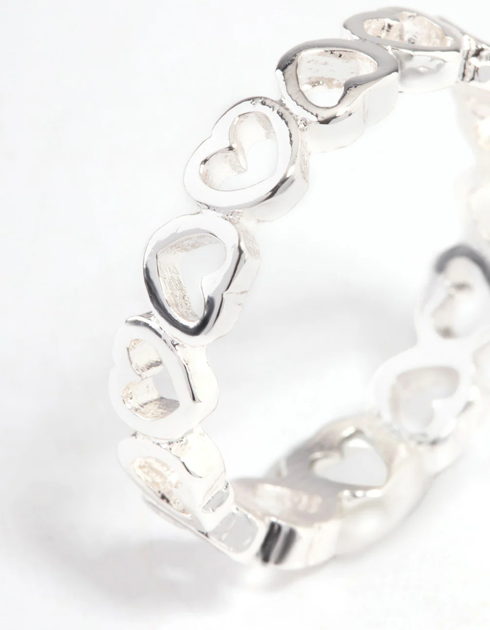 Silver Alternating Heart Ring - Image 3