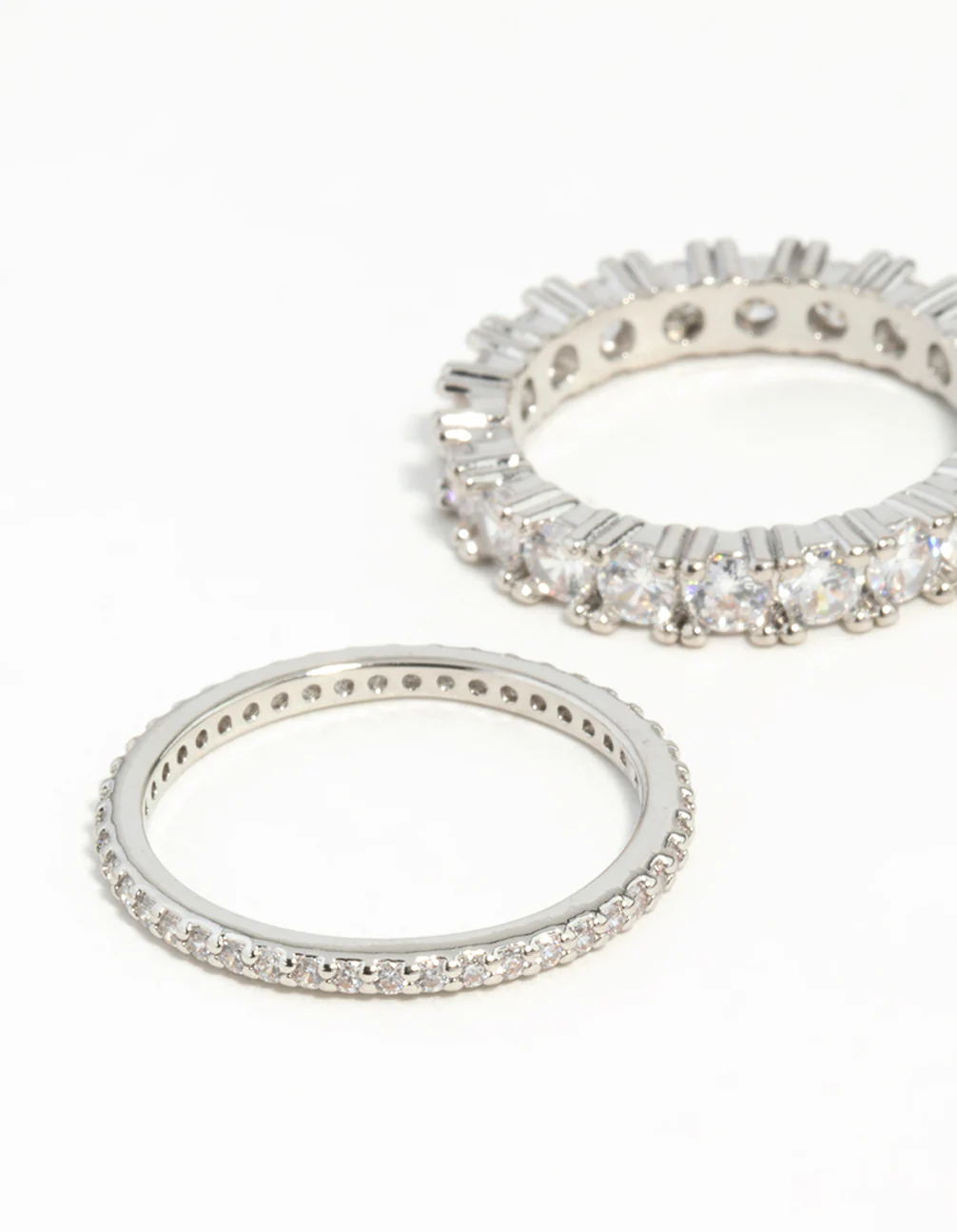 Silver Cubic Zirconia Triple Band Ring - Image 4