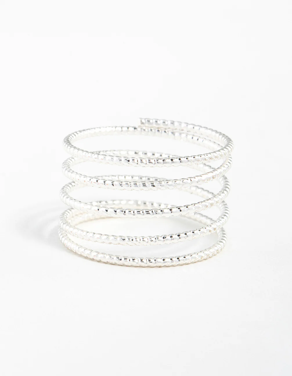 Silver Diamond Cut Spiral Ring - Image 3