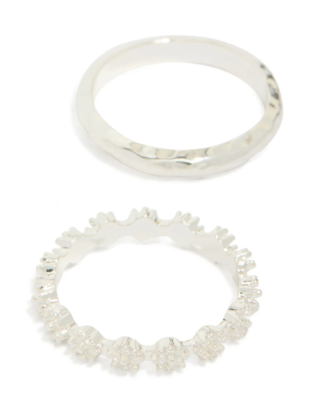 Silver Flower Vine Stacking Ring Pack - Image 3