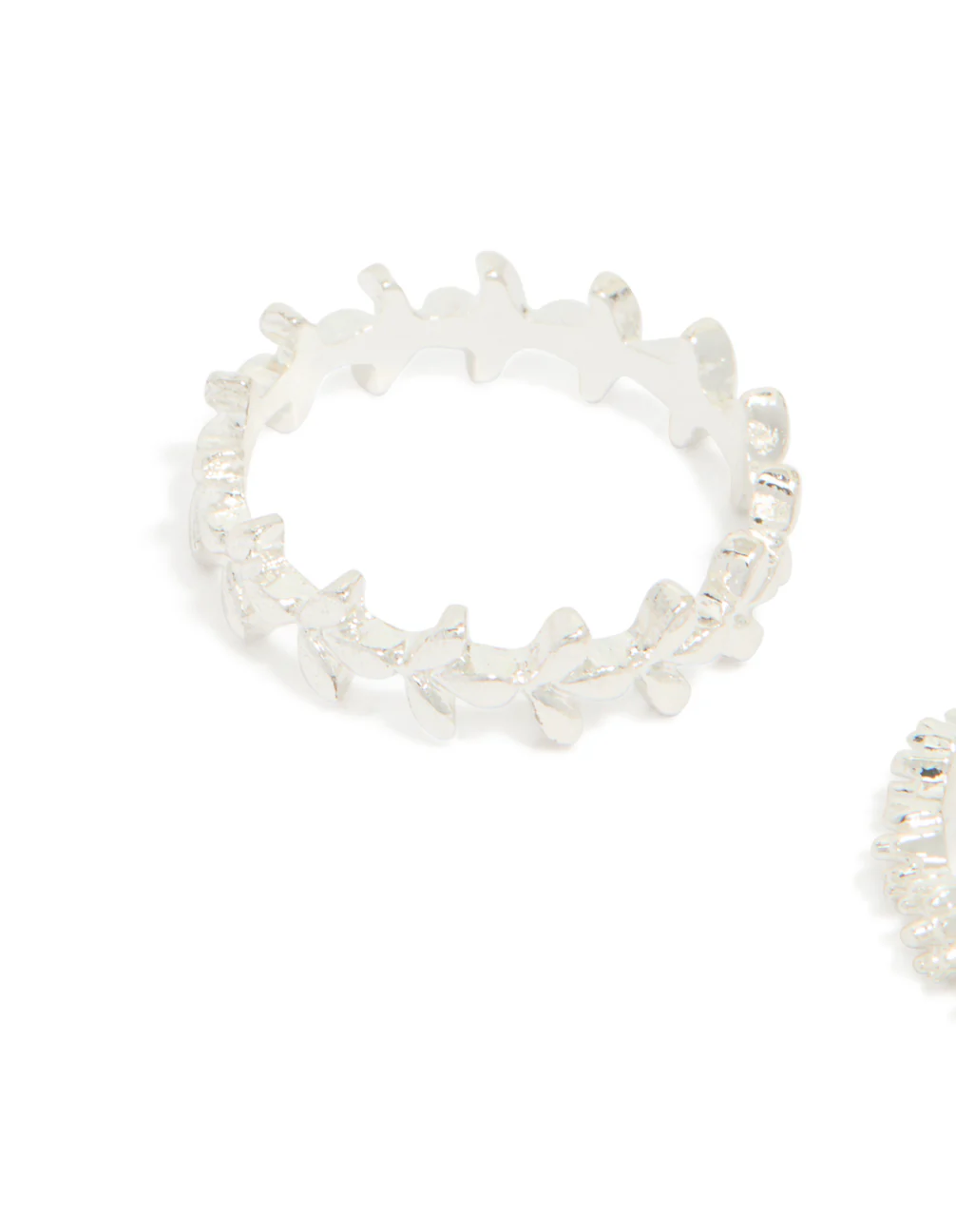 Silver Flower Vine Stacking Ring Pack - Image 4