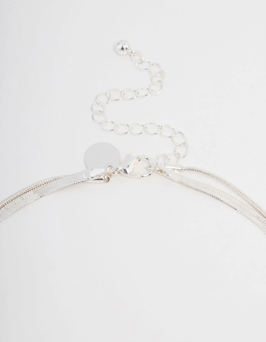 Silver Plated Plain Cross Snake Necklace 2-Pack - Image 3