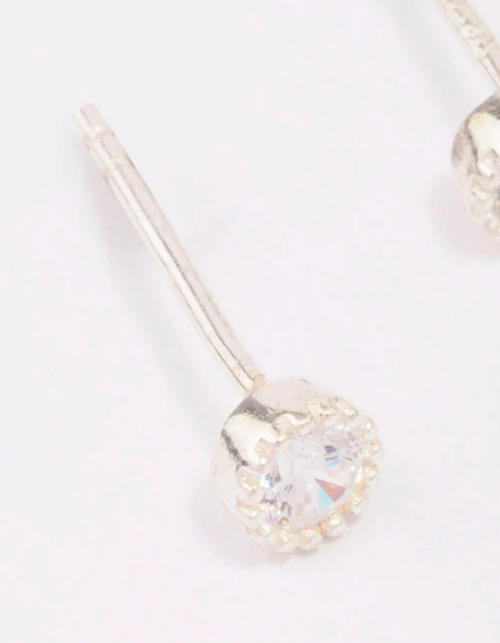 Sterling Silver Encased Round Stud Earrings - Image 3