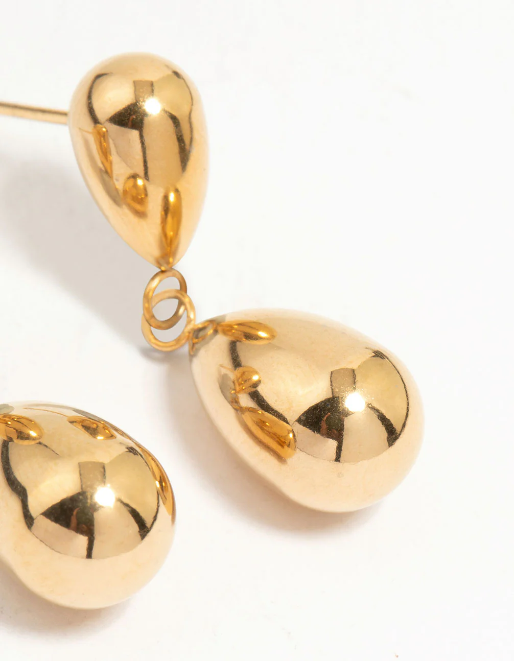 Waterproof Gold Plated Stainless Steel Double Drop Earrings - Image 5