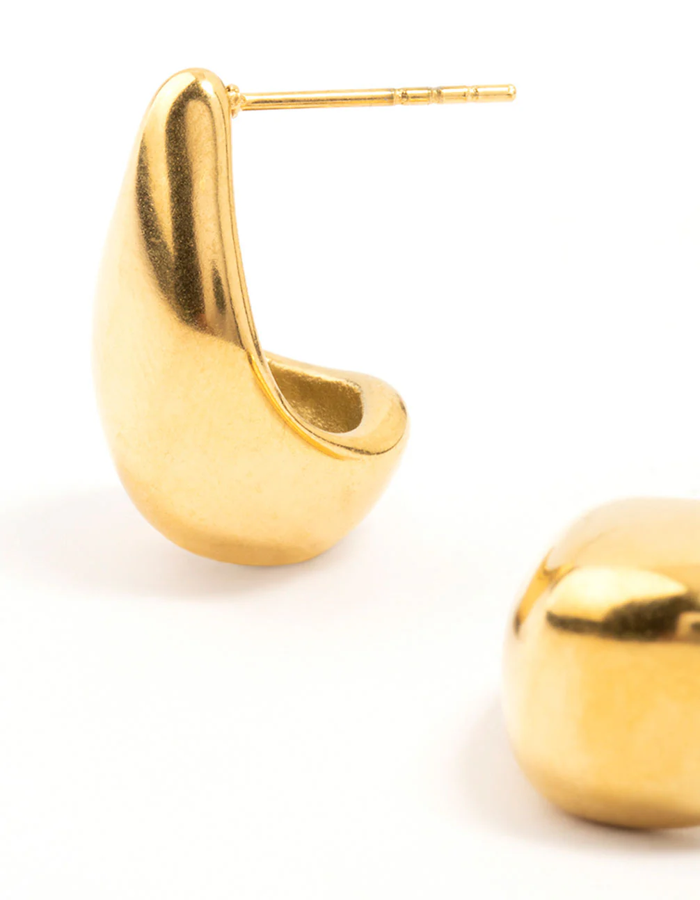 Waterproof Gold Plated Stainless Steel Organic Drop Earrings - Image 4