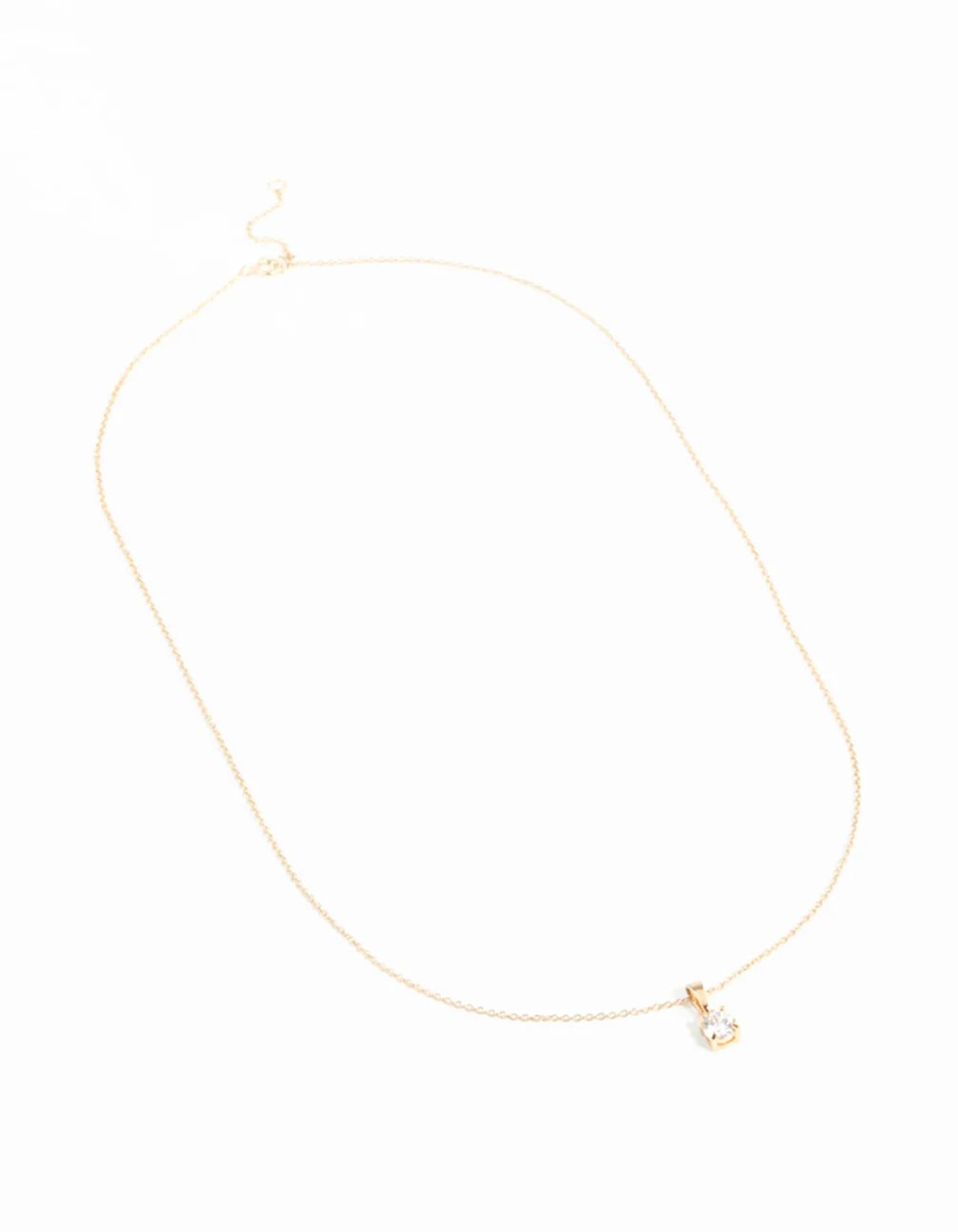 Gold Plated Sterling Silver Cubic Zirconia 1/2 Carat Bale Necklace - Image 4